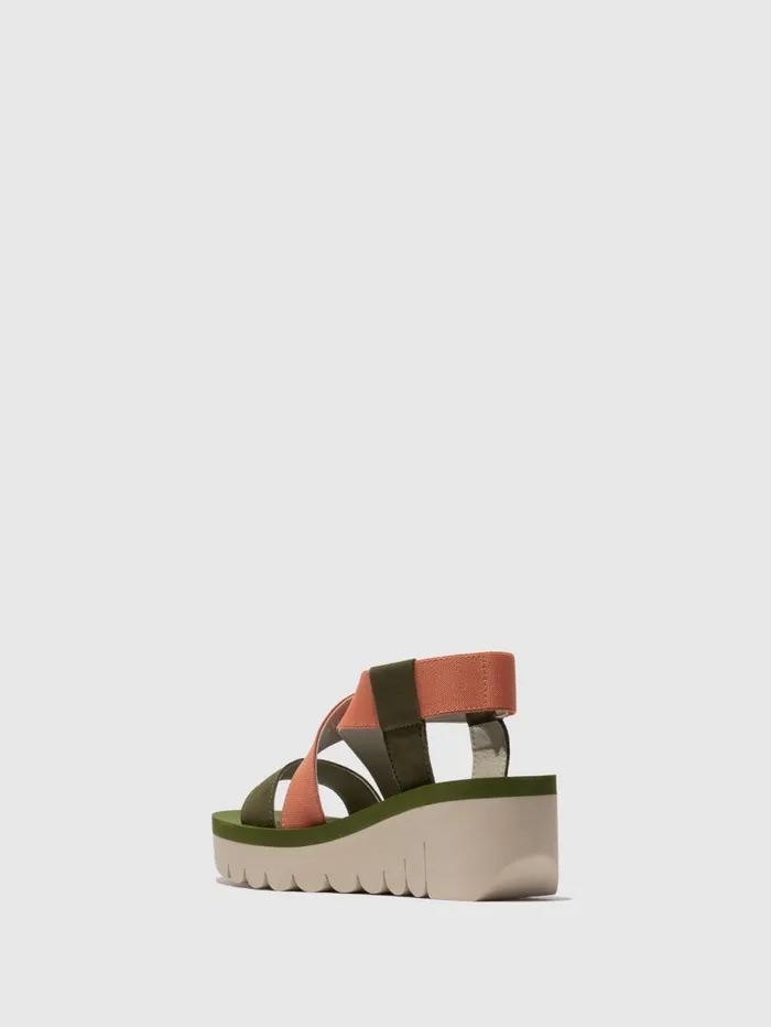 SlingBack Sandals YABI922FLY ARMY GREENTEA ROSEARMY GREEN Women Fly London Sandals