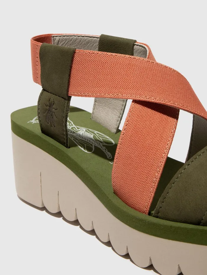 SlingBack Sandals YABI922FLY ARMY GREENTEA ROSEARMY GREEN Women Fly London Sandals