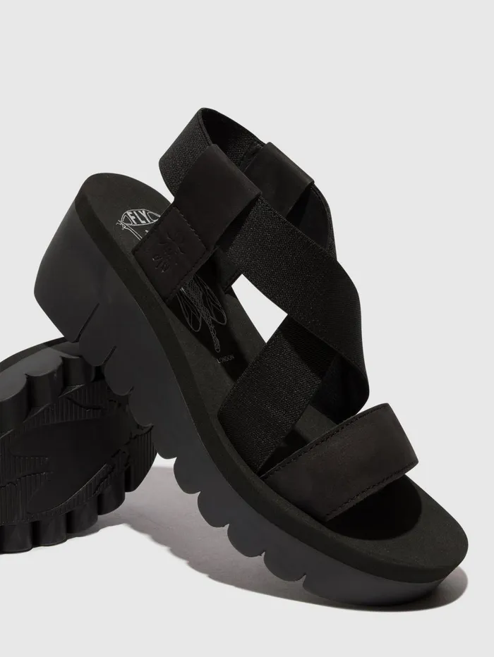 SlingBack Sandals YABI922FLY BLACK Women Fly London Sandals