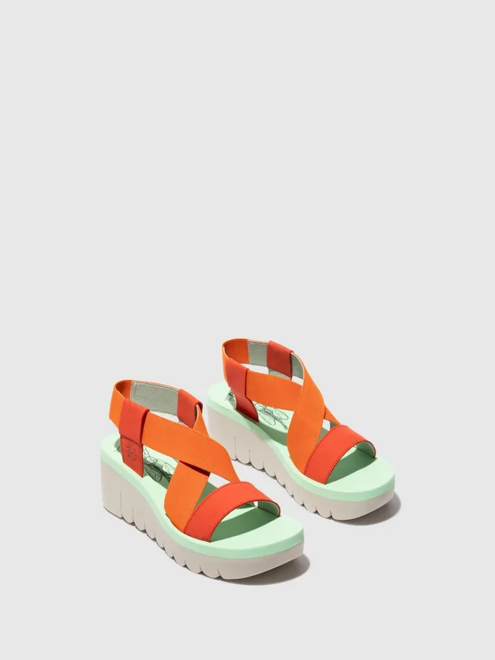 SlingBack Sandals YABI922FLY DEVIL REDORANGESPEARMINT Women Fly London Sandals