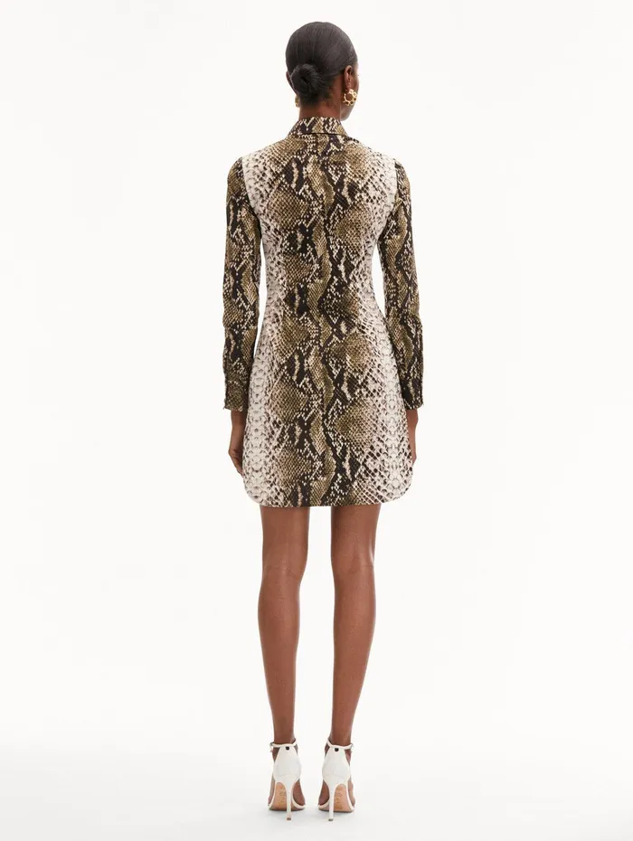 Snake Cotton Poplin Shirt Dress Olive Women Oscar De La Renta Dresses Snake Cotton Poplin Shirt Dress Olive Women Oscar De La Renta Dresses