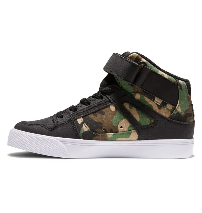 Sneakers Kids DC Shoes Pure High Elastic Waist Lace HighTop Shoes black camo