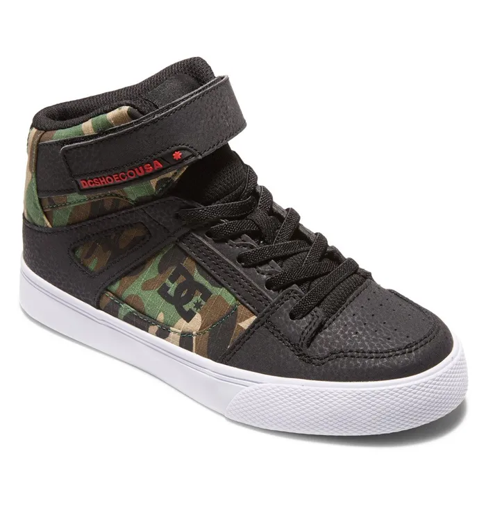 Sneakers Kids DC Shoes Pure High Elastic Waist Lace HighTop Shoes black camo