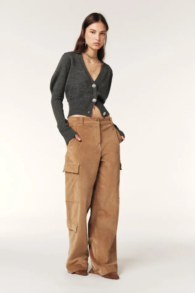 SnugFitting Cardigan Tanda Gray Women Baandsh Sweaters and Cardigans