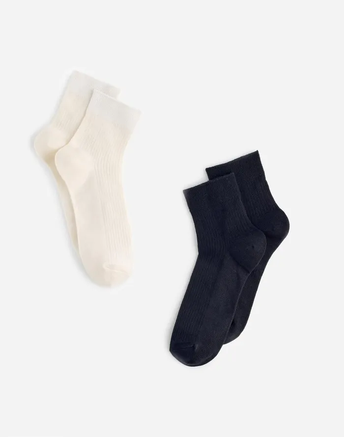 Socks Women Madewell TwoPack SemiSheer Ankle Socks Bright Ivory