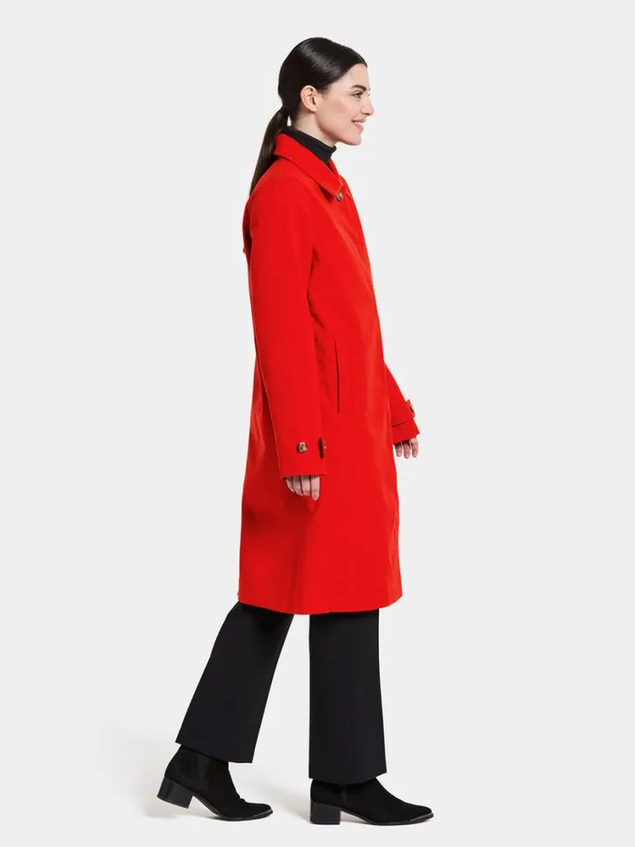 Solveig Coat Chili Red Women Didriksons Trenchcoats