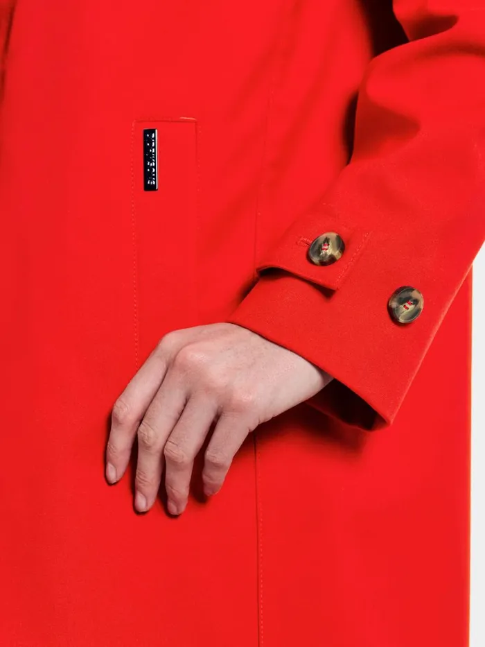 Solveig Coat Chili Red Women Didriksons Trenchcoats