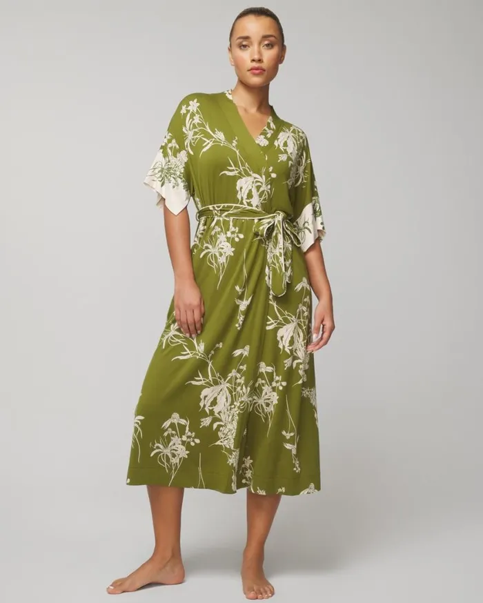 Soma Cool Nights Midi Robe Shadow Fleur G Matcha Women Matching Sets and Separates Soma Cool Nights Midi Robe Shadow Fleur G Matcha Women Matching Sets and Separates