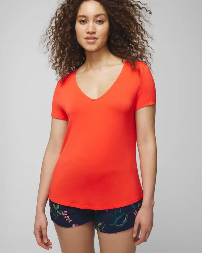 Soma Cool Nights Short Sleeve Tee Pretty Pink Women Matching Sets and Separates Soma Cool Nights Short Sleeve Tee Pretty Pink Women Matching Sets and Separates
