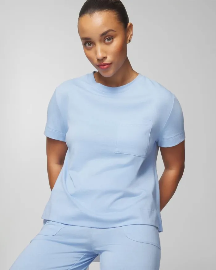 Soma Most Loved Cotton ShortSleeve Pocket Tee Heather Agate Women Matching Sets and Separates Soma Most Loved Cotton ShortSleeve Pocket Tee Heather Agate Women Matching Sets and Separates