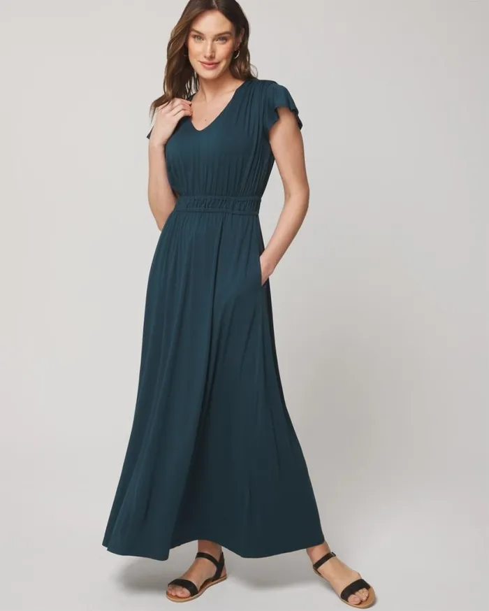 Soma Soft Jersey Flutter Sleeve Maxi Bra Dress Dark Harbour Women Long Dresses Soma Soft Jersey Flutter Sleeve Maxi Bra Dress Dark Harbour Women Long Dresses