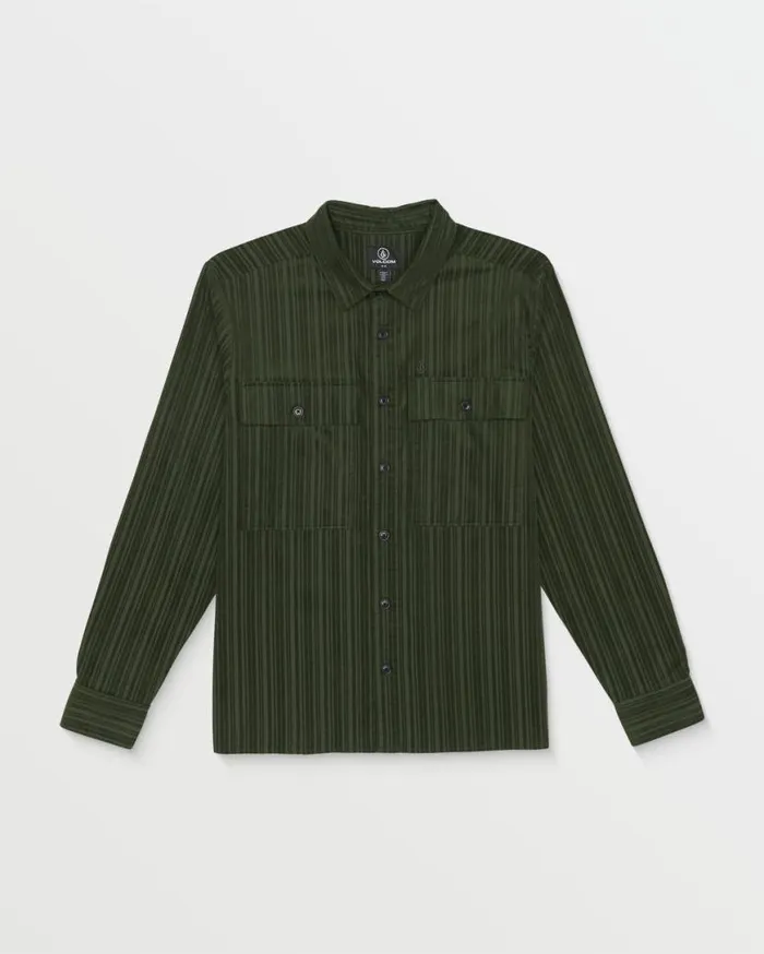 Steadfast Long Sleeve Shirt 8211 Squadron Green Mens Volcom Shirts and Flannels Steadfast Long Sleeve Shirt 8211 Squadron Green Mens Volcom Shirts and Flannels