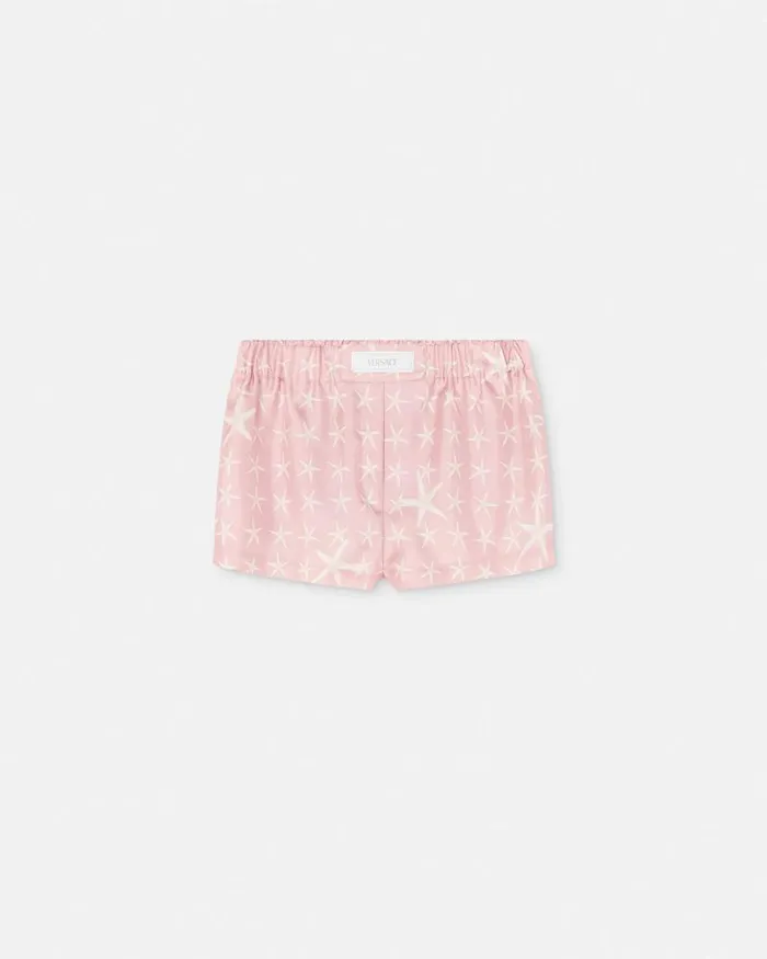 Stella Marina Silk Boxer Shorts White Women Versace Pants and Shorts