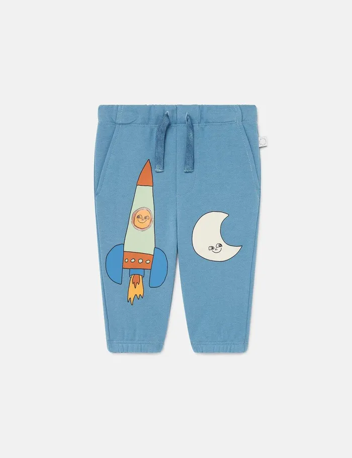 Stella McCartney Baby Boys Kids Space Print Sweatpants Airforce Blue