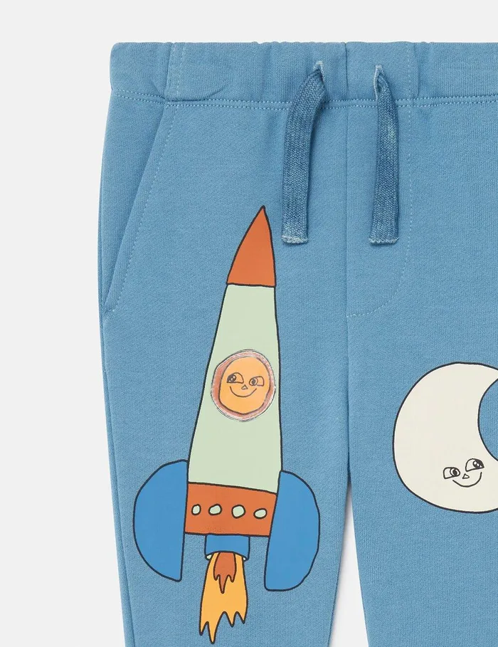 Stella McCartney Baby Boys Kids Space Print Sweatpants Airforce Blue Stella McCartney Baby Boys Kids Space Print Sweatpants Airforce Blue