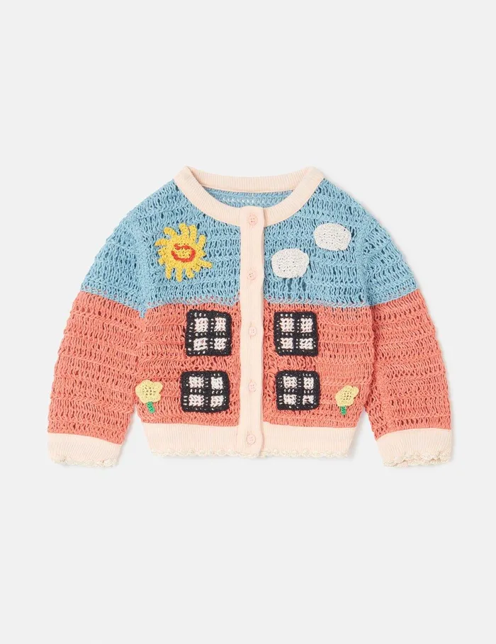 Stella McCartney Baby Girls Kids Farmyard Appliqu Knitted Cardigan Multicolour