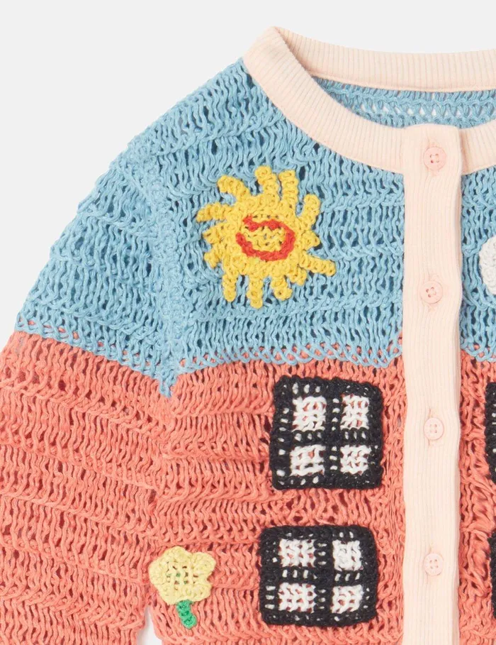 Stella McCartney Baby Girls Kids Farmyard Appliqu Knitted Cardigan Multicolour Stella McCartney Baby Girls Kids Farmyard Appliqu Knitted Cardigan Multicolour