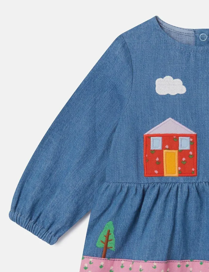 Stella McCartney Baby Girls Kids Farmyard Appliqu LongSleeve Dress Multicolour Stella McCartney Baby Girls Kids Farmyard Appliqu LongSleeve Dress Multicolour