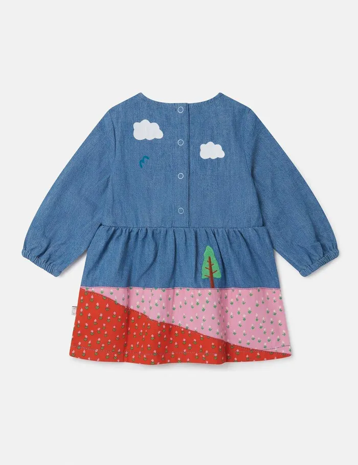 Stella McCartney Baby Girls Kids Farmyard Appliqu LongSleeve Dress Multicolour Stella McCartney Baby Girls Kids Farmyard Appliqu LongSleeve Dress Multicolour
