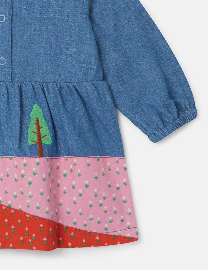 Stella McCartney Baby Girls Kids Farmyard Appliqu LongSleeve Dress Multicolour Stella McCartney Baby Girls Kids Farmyard Appliqu LongSleeve Dress Multicolour