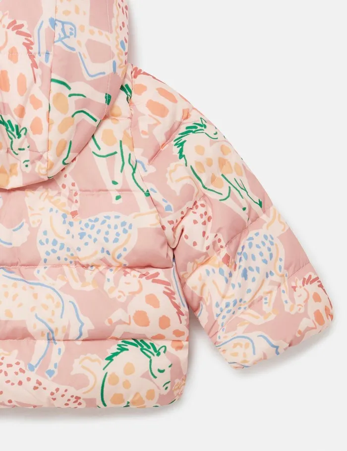 Stella McCartney Baby Girls Kids Horse Print Puffer Coat Peach Pink Stella McCartney Baby Girls Kids Horse Print Puffer Coat Peach Pink