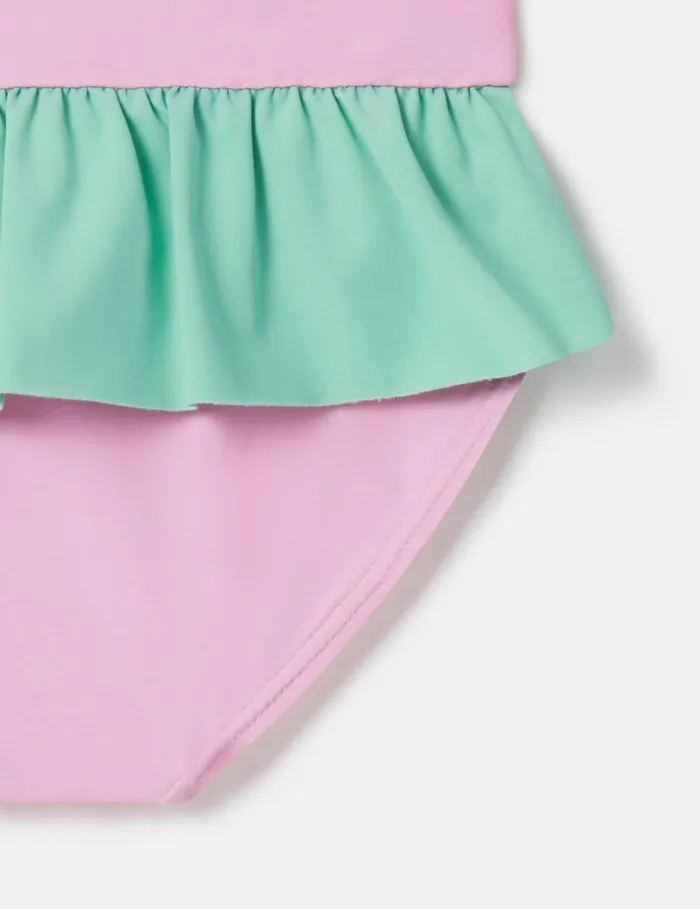 Stella McCartney Baby Girls Kids Seahorse Print Frill Swimsuit Pink