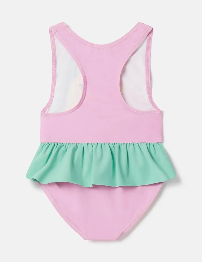Stella McCartney Baby Girls Kids Seahorse Print Frill Swimsuit Pink