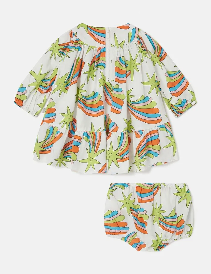Stella McCartney Baby Girls Kids Shooting Stars Dress And Bloomers Set Ivory Multi Stella McCartney Baby Girls Kids Shooting Stars Dress And Bloomers Set Ivory Multi