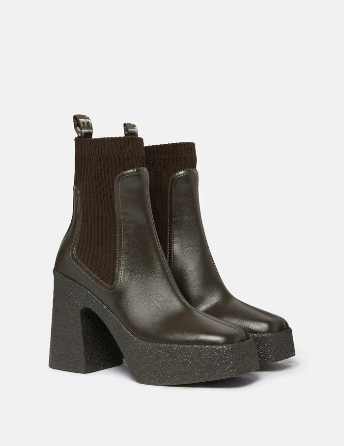 Stella McCartney Boots Women Skyla Heeled Sock Boots Brown Stella McCartney Boots Women Skyla Heeled Sock Boots Brown