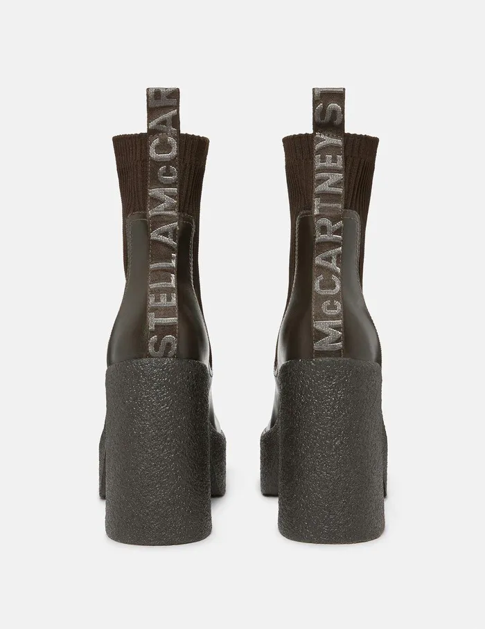Stella McCartney Boots Women Skyla Heeled Sock Boots Brown Stella McCartney Boots Women Skyla Heeled Sock Boots Brown