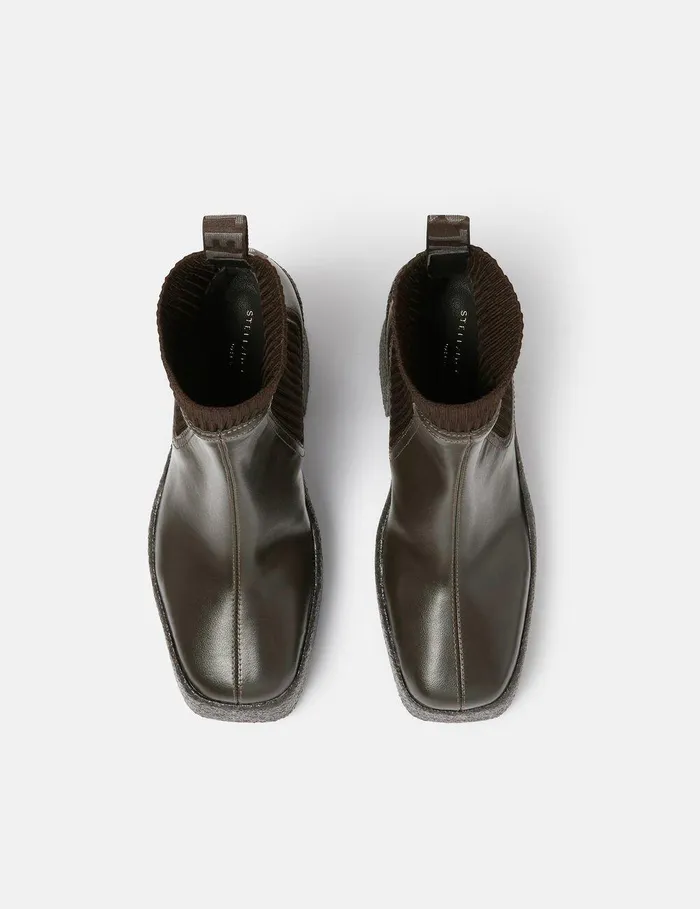 Stella McCartney Boots Women Skyla Heeled Sock Boots Brown Stella McCartney Boots Women Skyla Heeled Sock Boots Brown