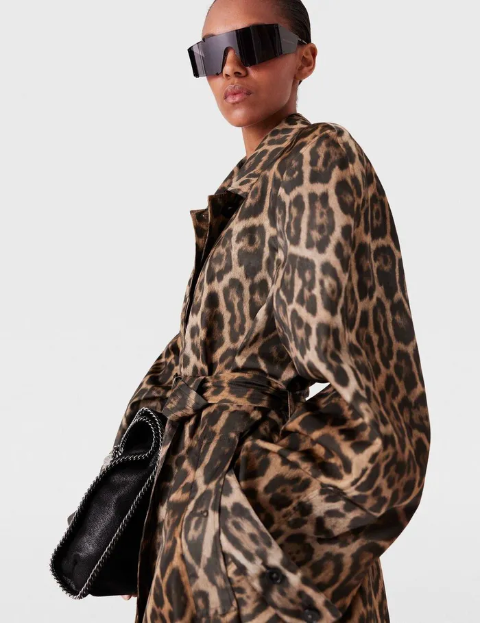 Stella McCartney Coats And Jackets Women Leopard Belted Trench Coat Leopard Print Stella McCartney Coats And Jackets Women Leopard Belted Trench Coat Leopard Print