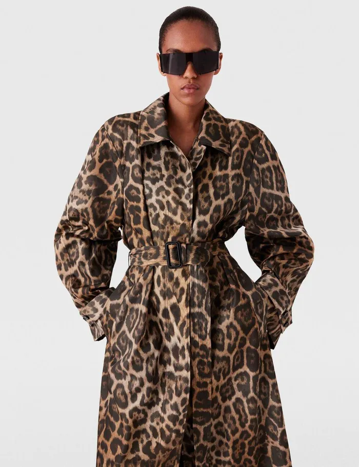 Stella McCartney Coats And Jackets Women Leopard Belted Trench Coat Leopard Print Stella McCartney Coats And Jackets Women Leopard Belted Trench Coat Leopard Print