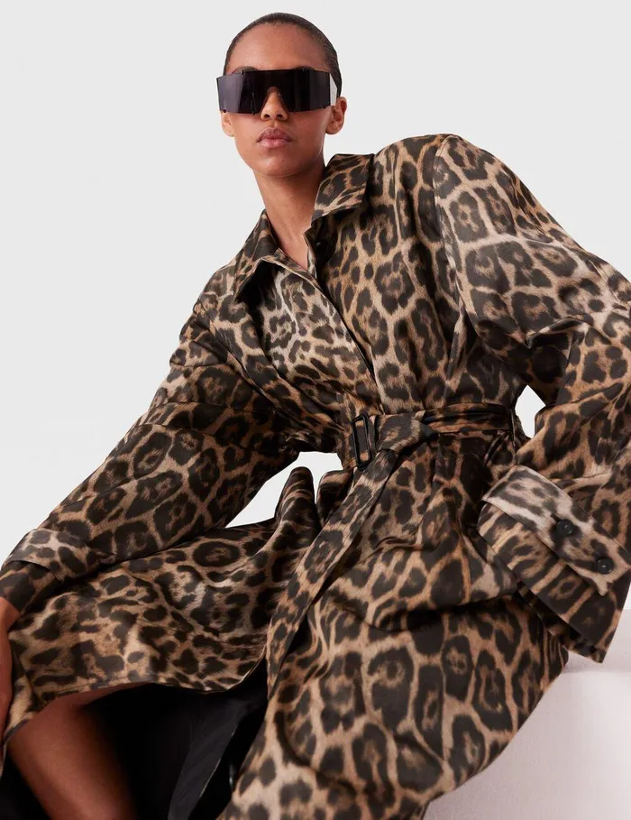 Stella McCartney Coats And Jackets Women Leopard Belted Trench Coat Leopard Print Stella McCartney Coats And Jackets Women Leopard Belted Trench Coat Leopard Print