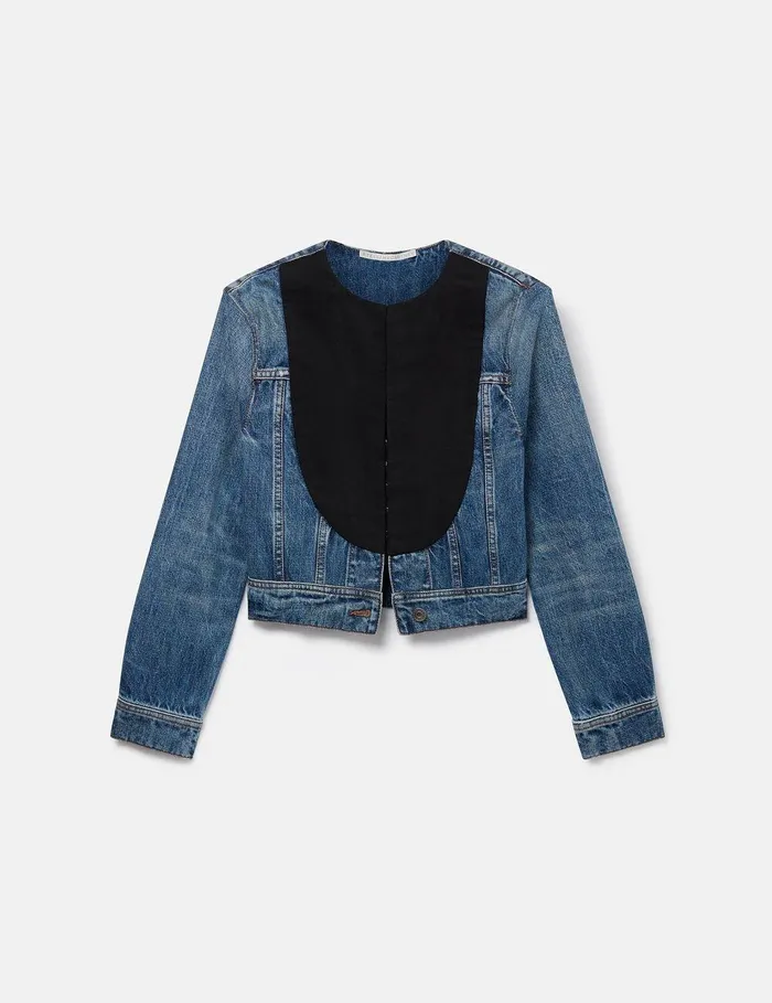 Stella McCartney Coats And Jackets Women TuxedoInspired Denim Jacket Vintage Wash Denim Stella McCartney Coats And Jackets Women TuxedoInspired Denim Jacket Vintage Wash Denim