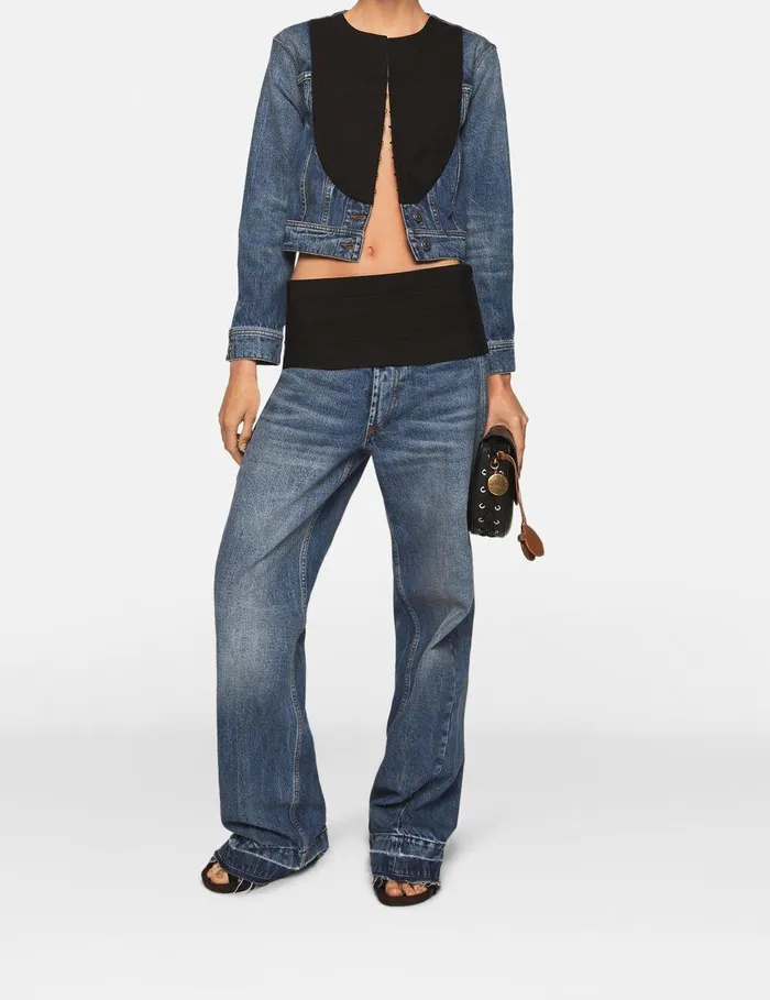 Stella McCartney Coats And Jackets Women TuxedoInspired Denim Jacket Vintage Wash Denim