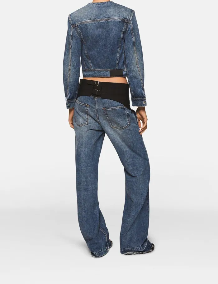 Stella McCartney Coats And Jackets Women TuxedoInspired Denim Jacket Vintage Wash Denim