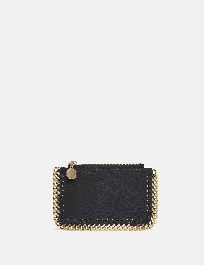Stella McCartney Compact Wallets Women Falabella Zip Cardholder Black