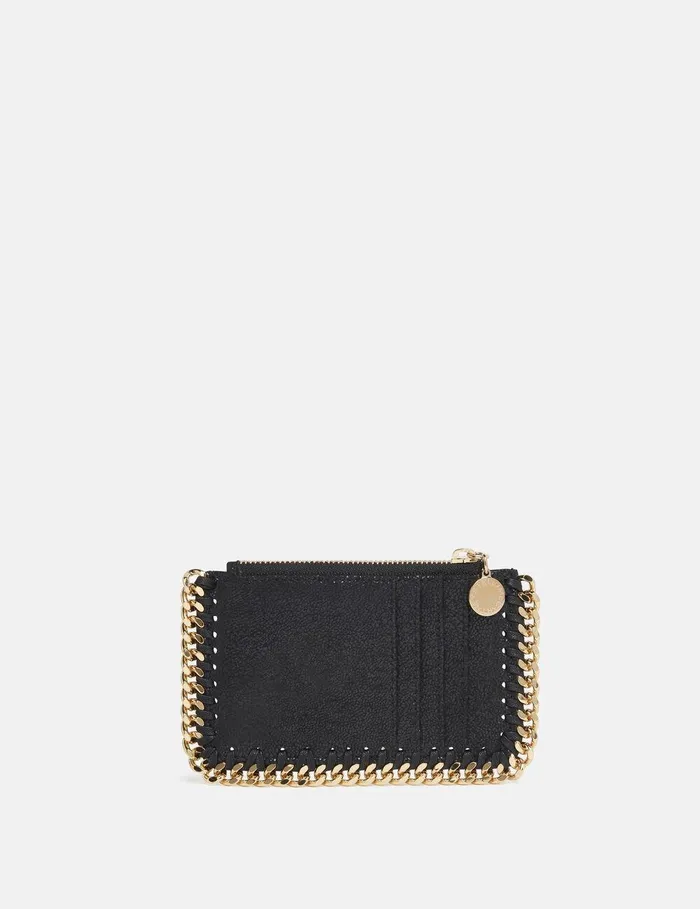 Stella McCartney Compact Wallets Women Falabella Zip Cardholder Black Stella McCartney Compact Wallets Women Falabella Zip Cardholder Black