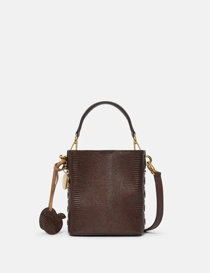 Stella McCartney Crossbody Bags Women Frayme ScaleEmbossed Bucket Bag Chocolate Brown Stella McCartney Crossbody Bags Women Frayme ScaleEmbossed Bucket Bag Chocolate Brown