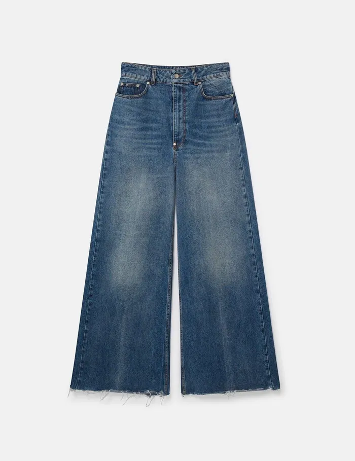 Stella McCartney Denim Women Slouchy Flared HighRise Denim Jeans Vintage Wash Denim Stella McCartney Denim Women Slouchy Flared HighRise Denim Jeans Vintage Wash Denim