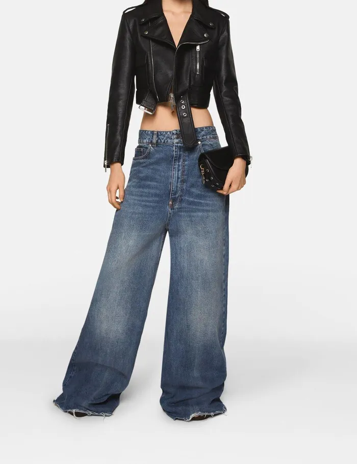 Stella McCartney Denim Women Slouchy Flared HighRise Denim Jeans Vintage Wash Denim Stella McCartney Denim Women Slouchy Flared HighRise Denim Jeans Vintage Wash Denim