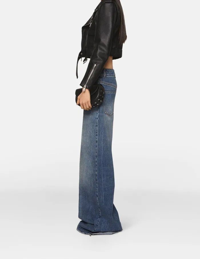 Stella McCartney Denim Women Slouchy Flared HighRise Denim Jeans Vintage Wash Denim Stella McCartney Denim Women Slouchy Flared HighRise Denim Jeans Vintage Wash Denim