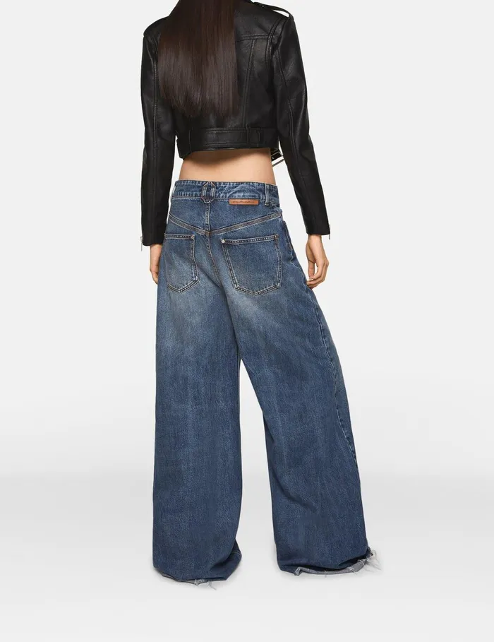 Stella McCartney Denim Women Slouchy Flared HighRise Denim Jeans Vintage Wash Denim Stella McCartney Denim Women Slouchy Flared HighRise Denim Jeans Vintage Wash Denim