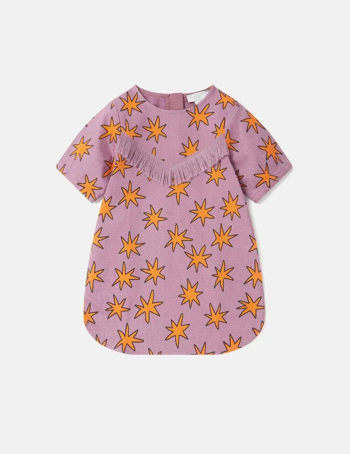 Stella McCartney Dresses and Jumpsuits Kids Bright Stars Fringed Dress Violet Multi