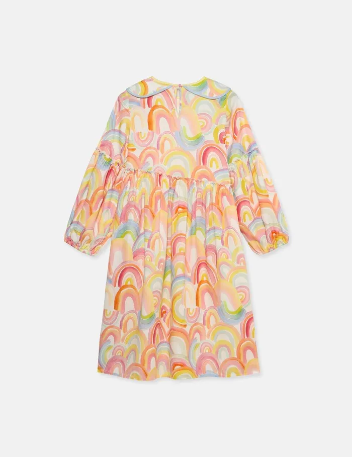 Stella McCartney Dresses and Jumpsuits Kids Watercolour Rainbow Print Skater Dress Blue Stella McCartney Dresses and Jumpsuits Kids Watercolour Rainbow Print Skater Dress Blue
