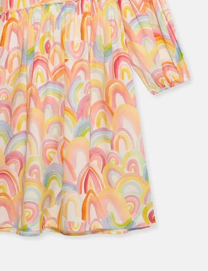 Stella McCartney Dresses and Jumpsuits Kids Watercolour Rainbow Print Skater Dress Blue Stella McCartney Dresses and Jumpsuits Kids Watercolour Rainbow Print Skater Dress Blue