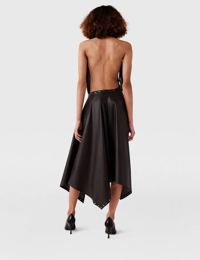 Stella McCartney Dresses Women Asymmetric Layered Midi Dress Mocha Brown Stella McCartney Dresses Women Asymmetric Layered Midi Dress Mocha Brown