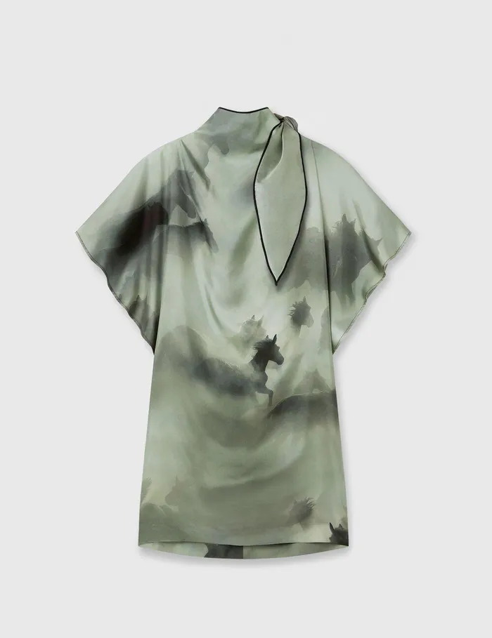 Stella McCartney Dresses Women Horse Print Dress Sea Green