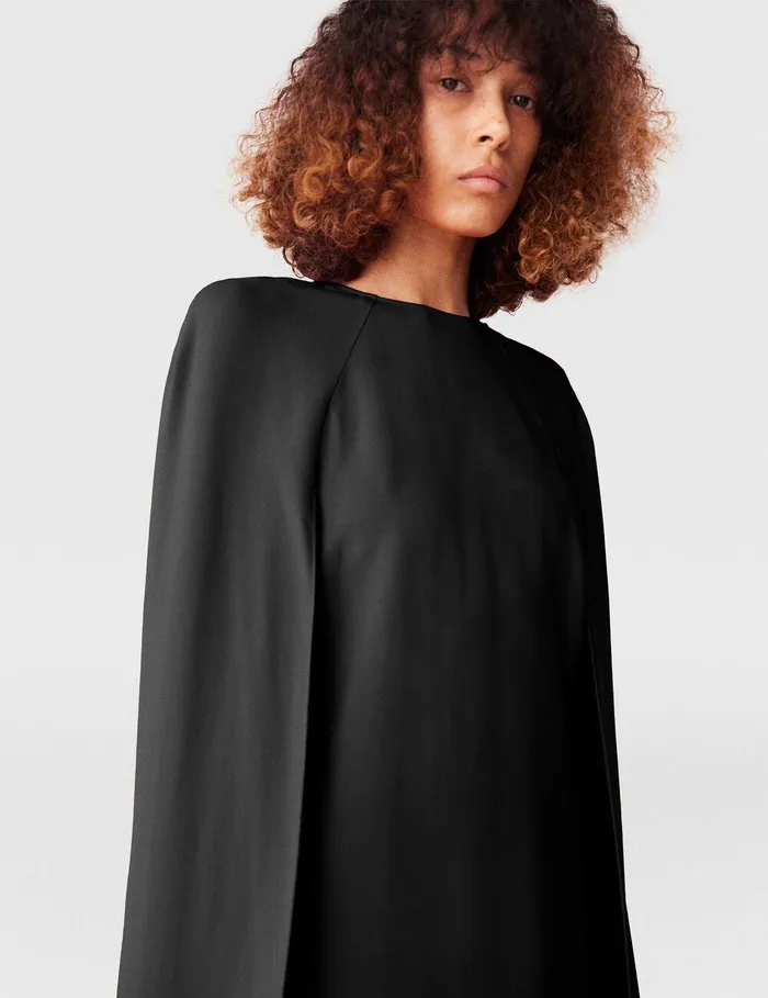 Stella McCartney Dresses Women Round Neck Cape Midi Dress Red